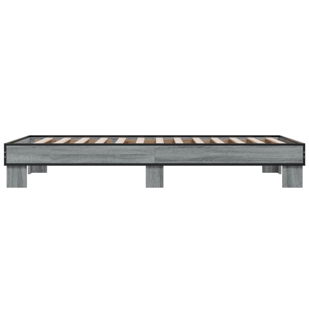 vidaXL Bed Frame without Mattress Grey Sonoma 100x200 cm