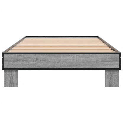 vidaXL Bed Frame without Mattress Grey Sonoma 90x200 cm