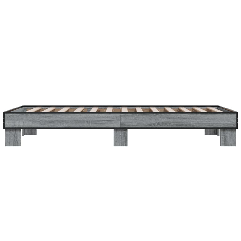 vidaXL Bed Frame without Mattress Grey Sonoma 90x200 cm
