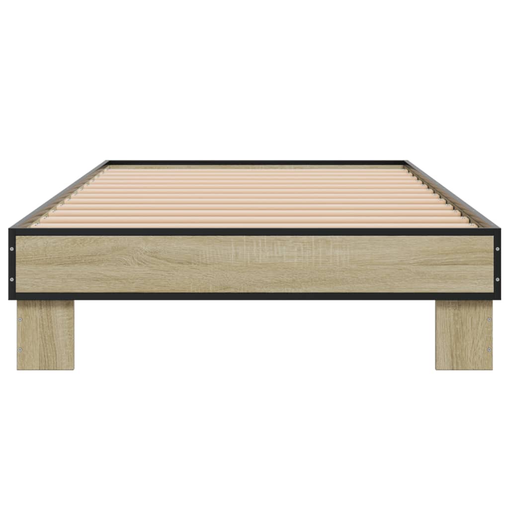 vidaXL Bed Frame without Mattress Sonoma Oak 75x190 cm Small Single