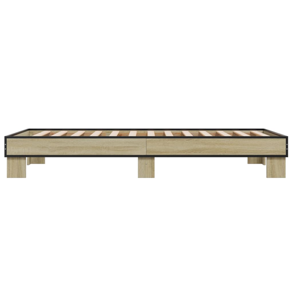 vidaXL Bed Frame without Mattress Sonoma Oak 75x190 cm Small Single