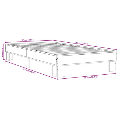 vidaXL Bed Frame without Mattress Sonoma Oak 75x190 cm Small Single