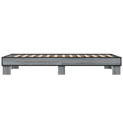 vidaXL Bed Frame without Mattress Grey Sonoma 75x190 cm Small Single