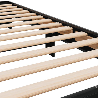 vidaXL Bed Frame without Mattress Black 90x190 cm Single