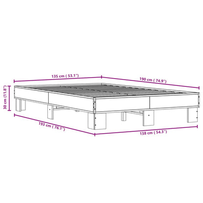 vidaXL Bed Frame without Mattress Brown Oak 135x190 cm Double