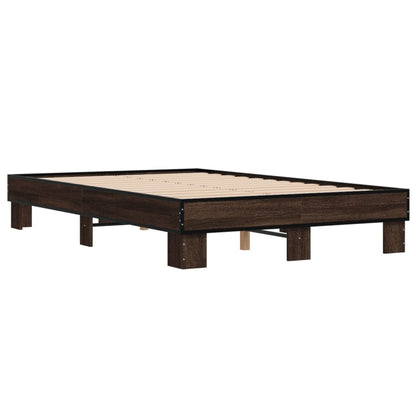 vidaXL Bed Frame without Mattress Brown Oak 140x190 cm