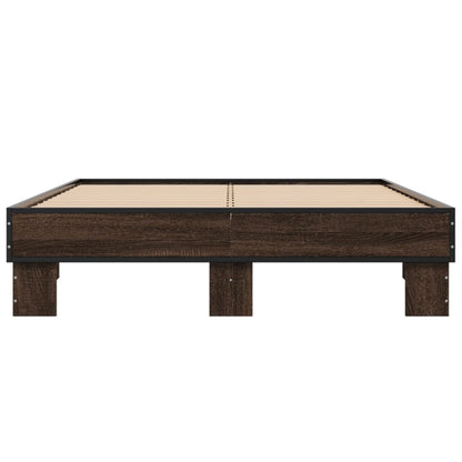 vidaXL Bed Frame without Mattress Brown Oak 140x190 cm