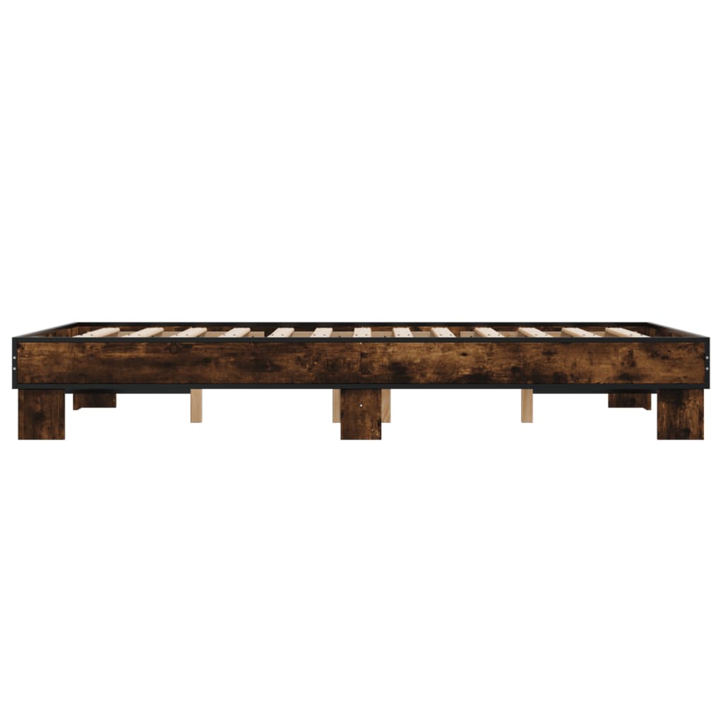 vidaXL Bed Frame without Mattress Brown Oak 140x190 cm
