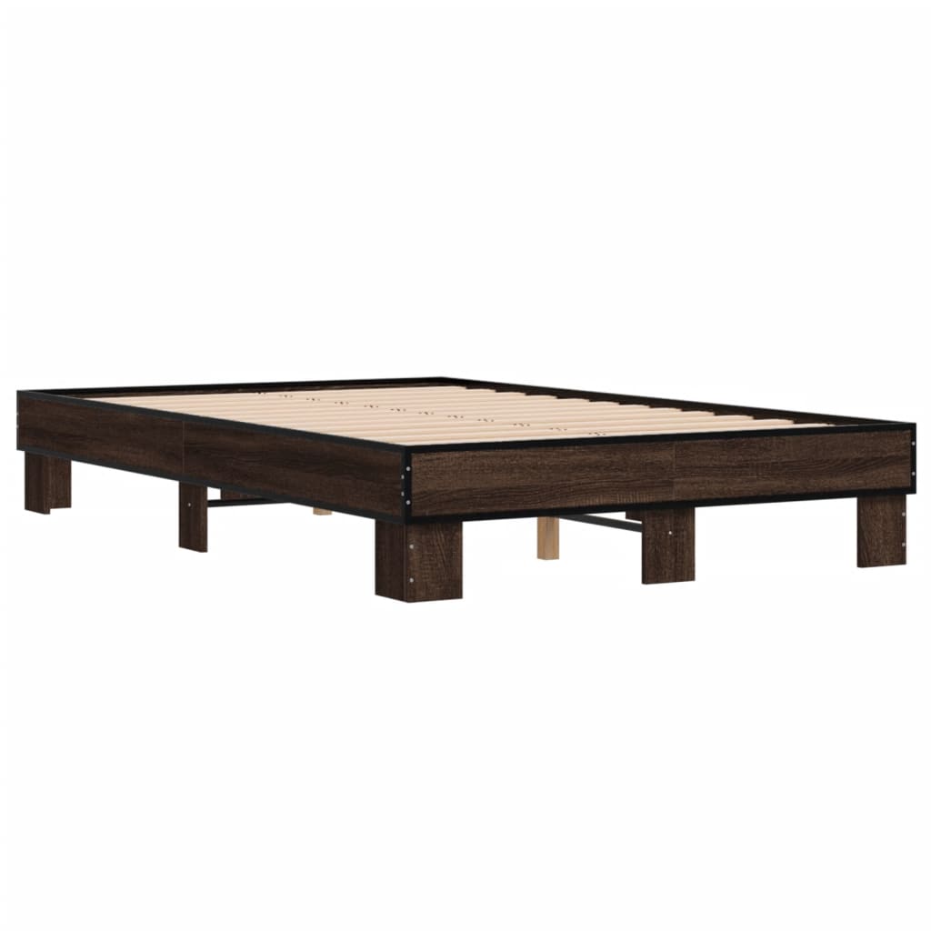 vidaXL Bed Frame without Mattress Brown Oak 140x190 cm