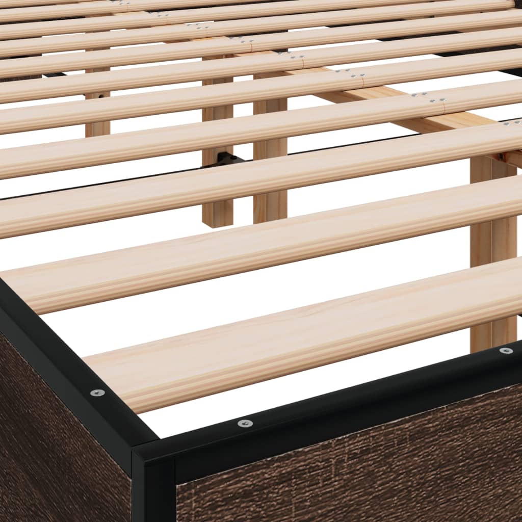 vidaXL Bed Frame without Mattress Brown Oak 140x190 cm