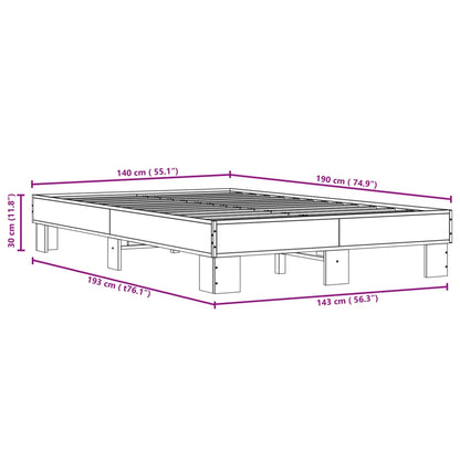 vidaXL Bed Frame without Mattress Brown Oak 140x190 cm