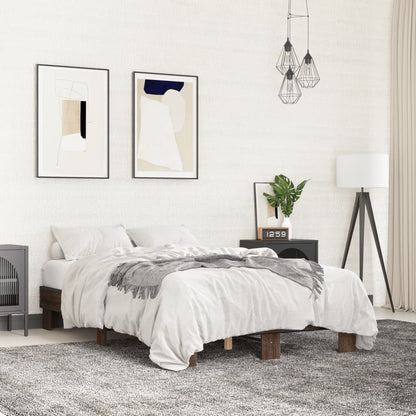 vidaXL Bed Frame without Mattress Brown Oak 140x190 cm