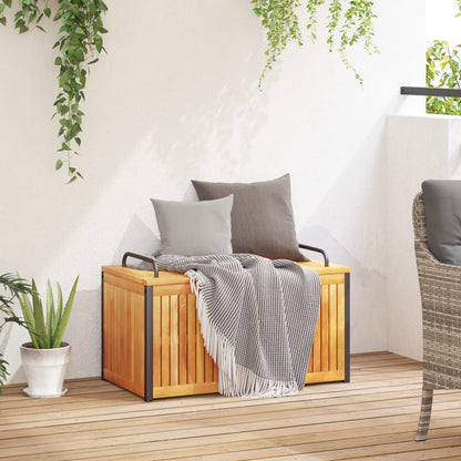 vidaXL Outdoor Cushion Box 85x45x45/53 cm Solid Wood Acacia and Steel