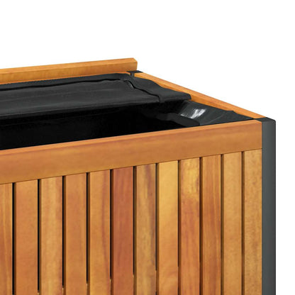 vidaXL Outdoor Cushion Box 85x45x45/53 cm Solid Wood Acacia and Steel
