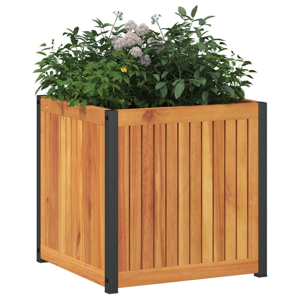 vidaXL Garden Planter | Natural Brown and Black
