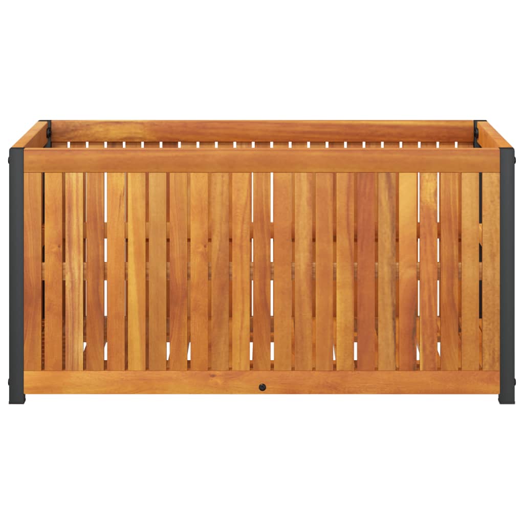 vidaXL Garden Planter | Natural wood with black steel