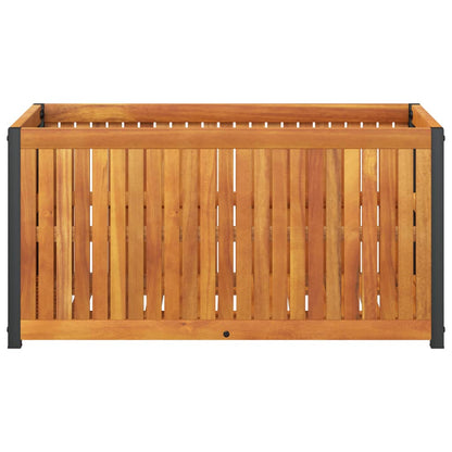 vidaXL Garden Planter | Natural wood with black steel