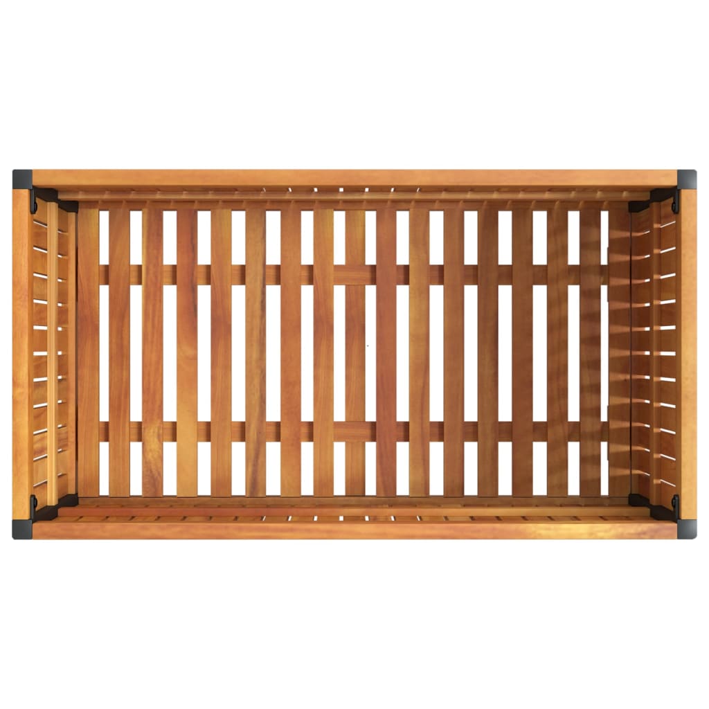 vidaXL Garden Planter | Natural wood with black steel