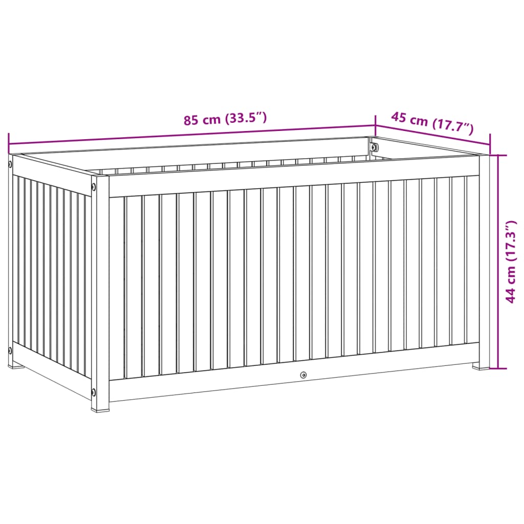 vidaXL Garden Planter | Natural wood with black steel