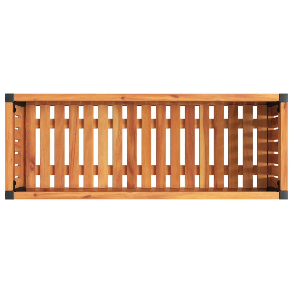 vidaXL Garden Planter 80x30x27.5 cm Solid Wood Acacia and Steel
