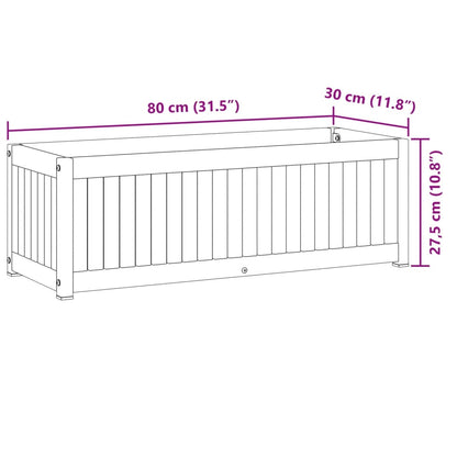 vidaXL Garden Planter 80x30x27.5 cm Solid Wood Acacia and Steel