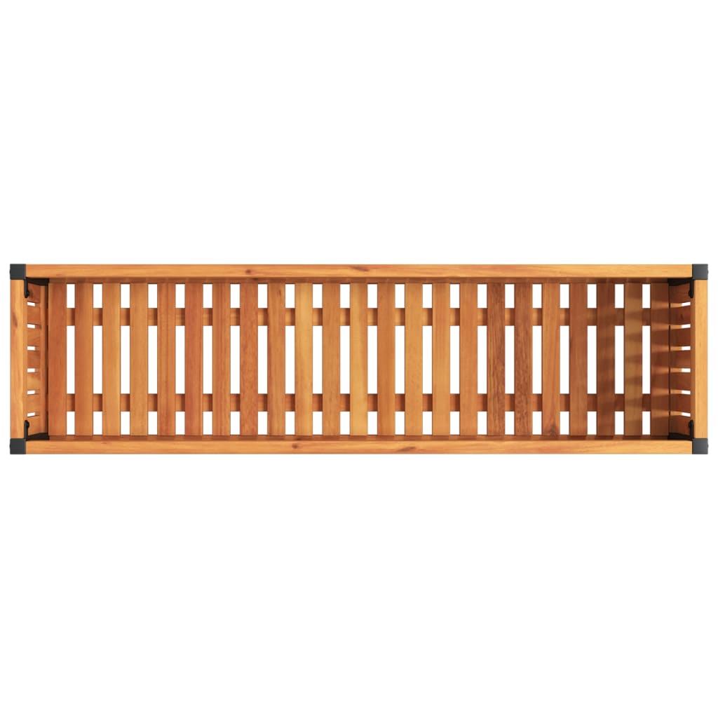 vidaXL Garden Planter 110x30x27.5 cm Solid Wood Acacia and Steel