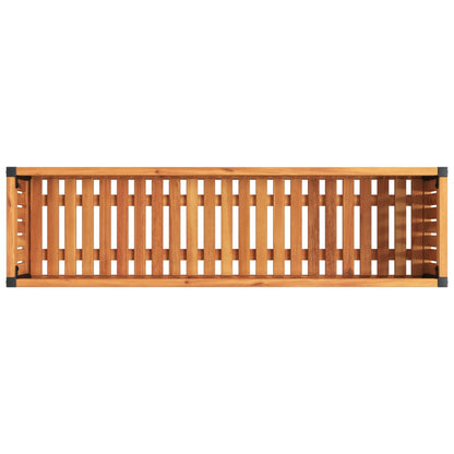 vidaXL Garden Planter 110x30x27.5 cm Solid Wood Acacia and Steel