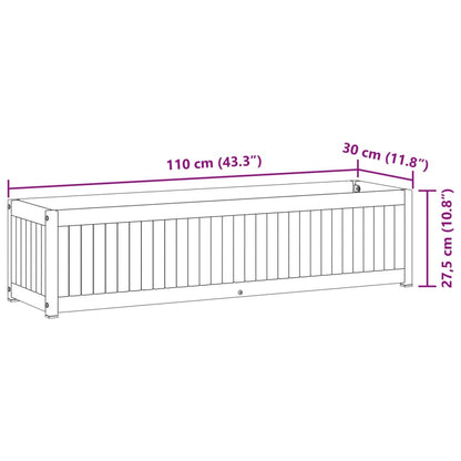vidaXL Garden Planter 110x30x27.5 cm Solid Wood Acacia and Steel