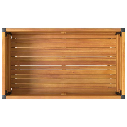 vidaXL Garden Planter with Shelf 80x45x80 cm Solid Wood Acacia and Steel
