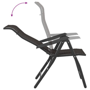 vidaXL Folding Garden Chairs 4 pcs Black Coffee Poly Rattan