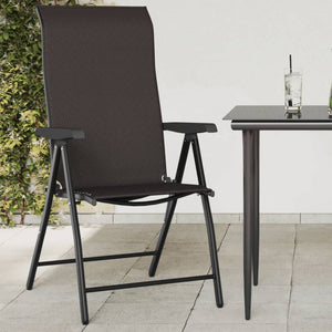 vidaXL Folding Garden Chairs 4 pcs Black Coffee Poly Rattan
