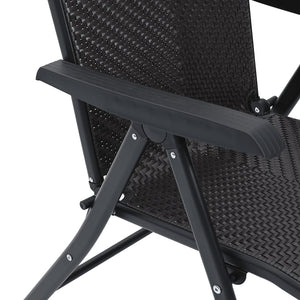 vidaXL Folding Garden Chairs 8 pcs Black Coffee Poly Rattan
