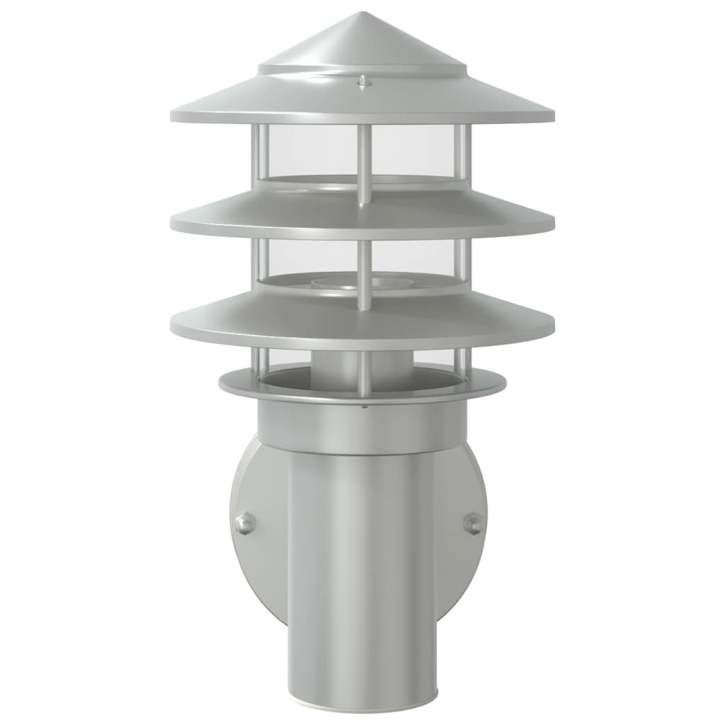 vidaXL Outdoor Wall Lights 2pcs Silver Stainless Steel