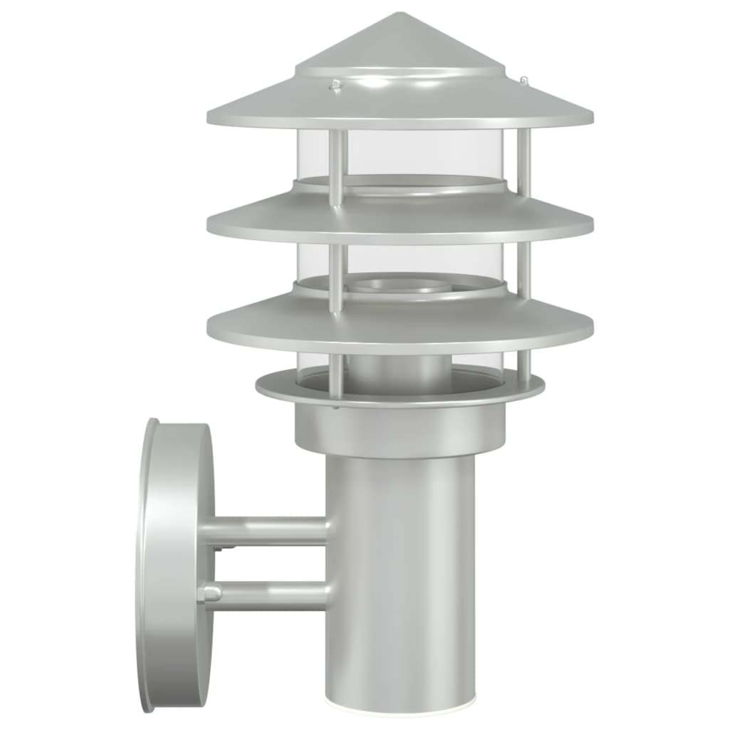 vidaXL Outdoor Wall Lights 2pcs Silver Stainless Steel