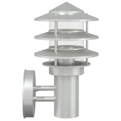 vidaXL Outdoor Wall Lights 2pcs Silver Stainless Steel