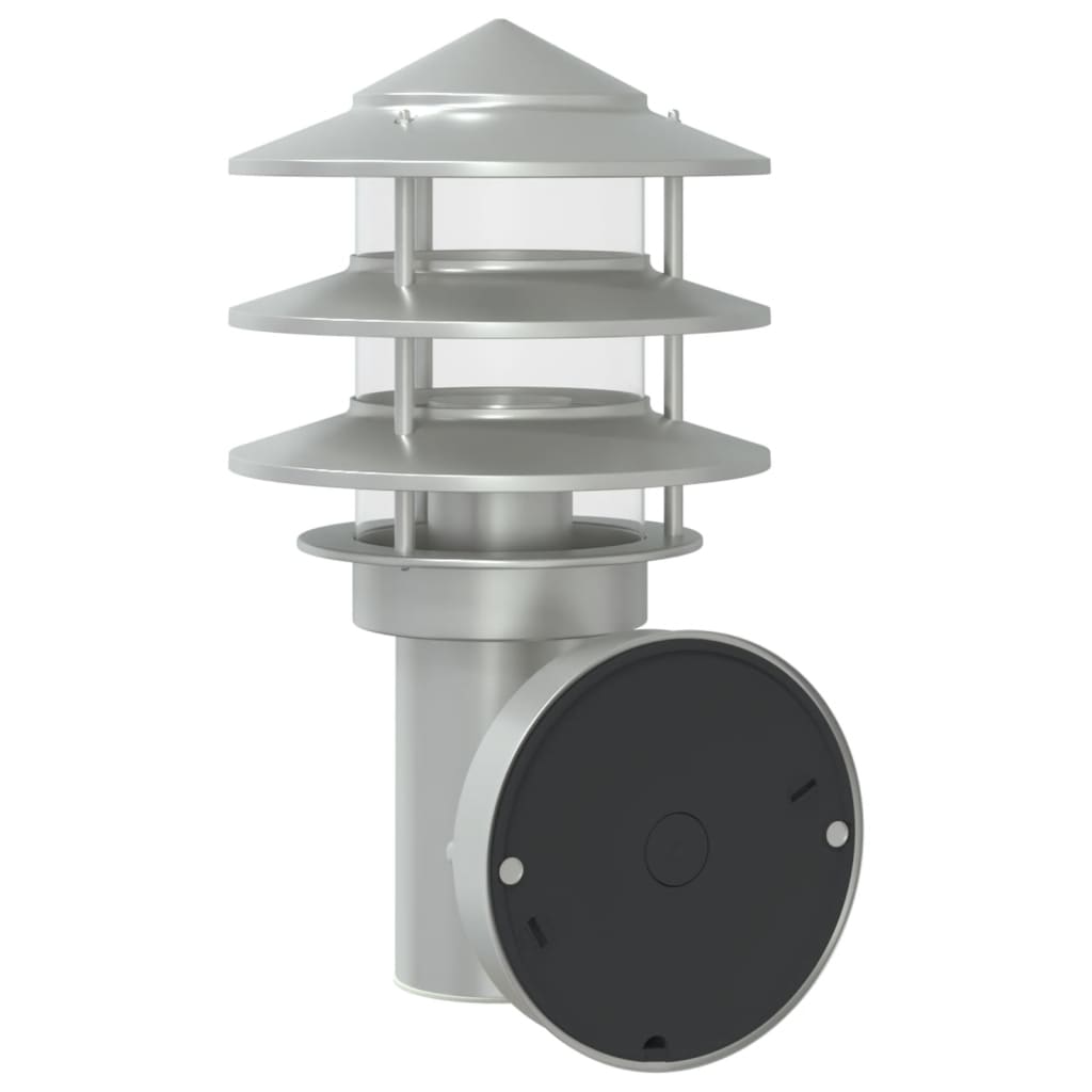 vidaXL Outdoor Wall Lights 2pcs Silver Stainless Steel