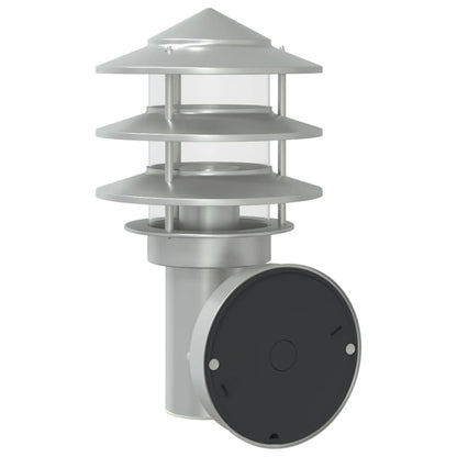 vidaXL Outdoor Wall Lights 2pcs Silver Stainless Steel