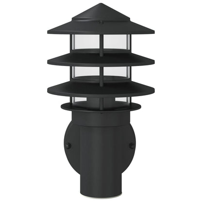 vidaXL Outdoor Wall Lights 2pcs Black Stainless Steel