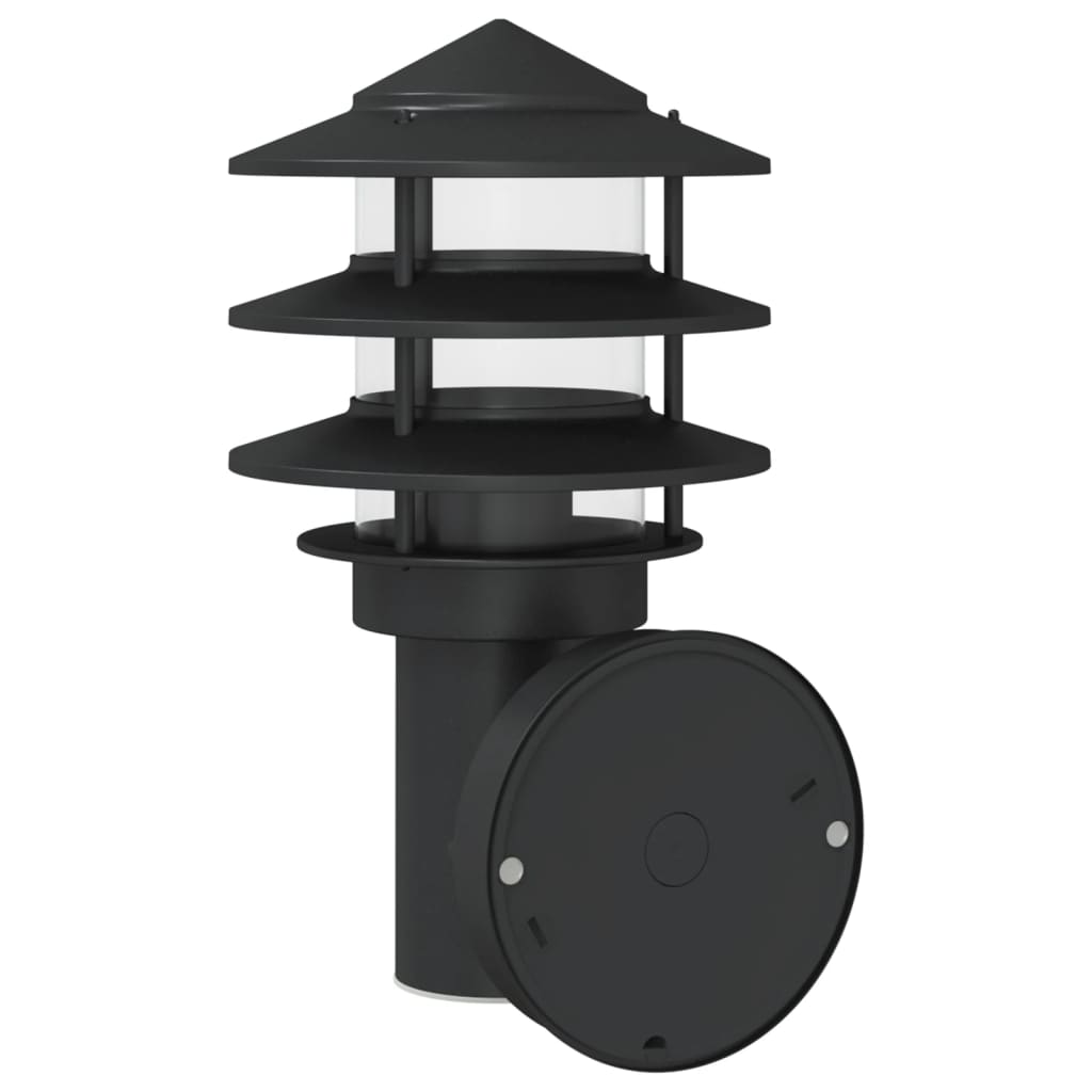 vidaXL Outdoor Wall Lights 2pcs Black Stainless Steel