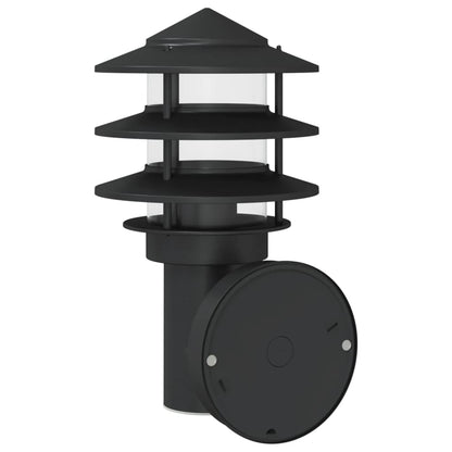 vidaXL Outdoor Wall Lights 2pcs Black Stainless Steel