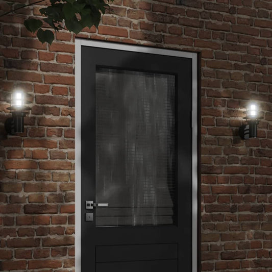 vidaXL Outdoor Wall Lights 2pcs Black Stainless Steel