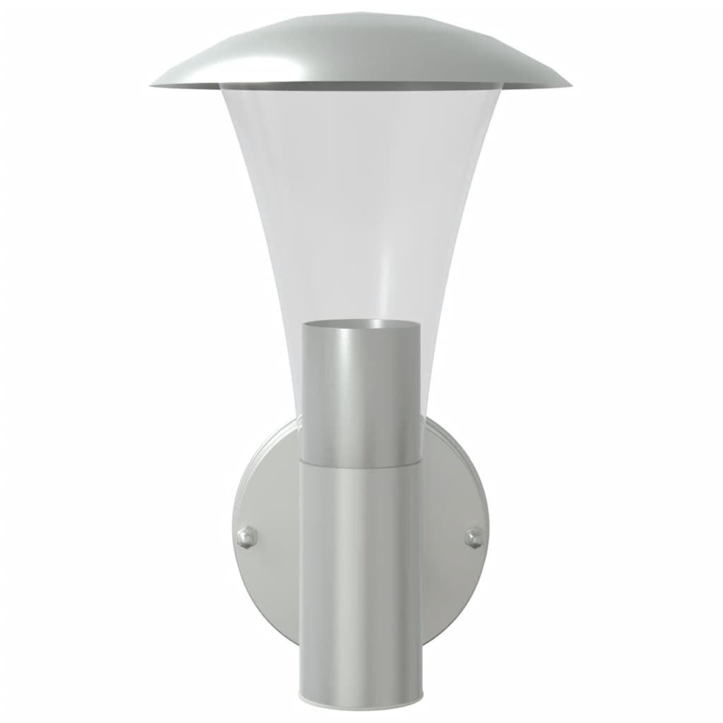 vidaXL Outdoor Wall Lights 2pcs Silver Stainless Steel