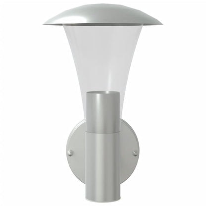 vidaXL Outdoor Wall Lights 2pcs Silver Stainless Steel