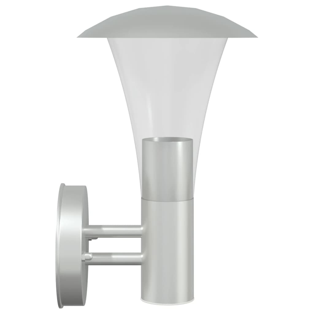 vidaXL Outdoor Wall Lights 2pcs Silver Stainless Steel