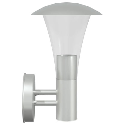vidaXL Outdoor Wall Lights 2pcs Silver Stainless Steel