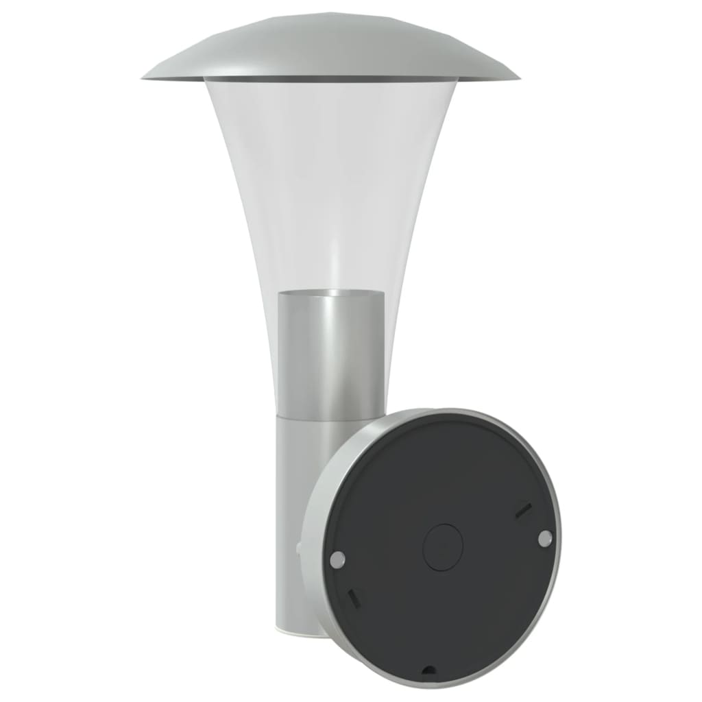 vidaXL Outdoor Wall Lights with Sensors 2pcs Silver Stainless Steel