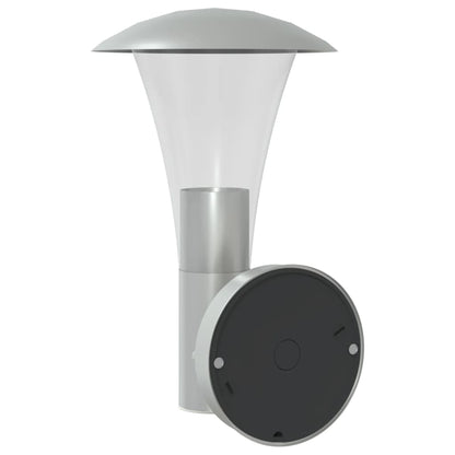 vidaXL Outdoor Wall Lights with Sensors 2pcs Silver Stainless Steel