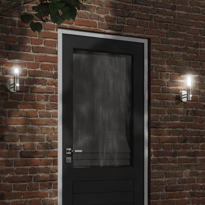 vidaXL Outdoor Wall Lights with Sensors 2pcs Silver Stainless Steel