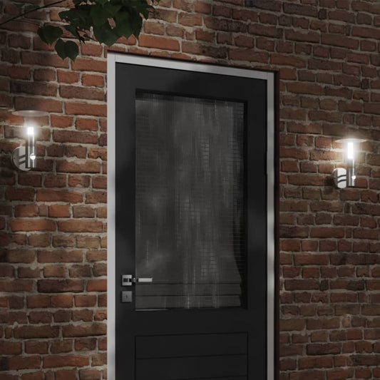 vidaXL Outdoor Wall Lights with Sensors 2pcs Silver Stainless Steel