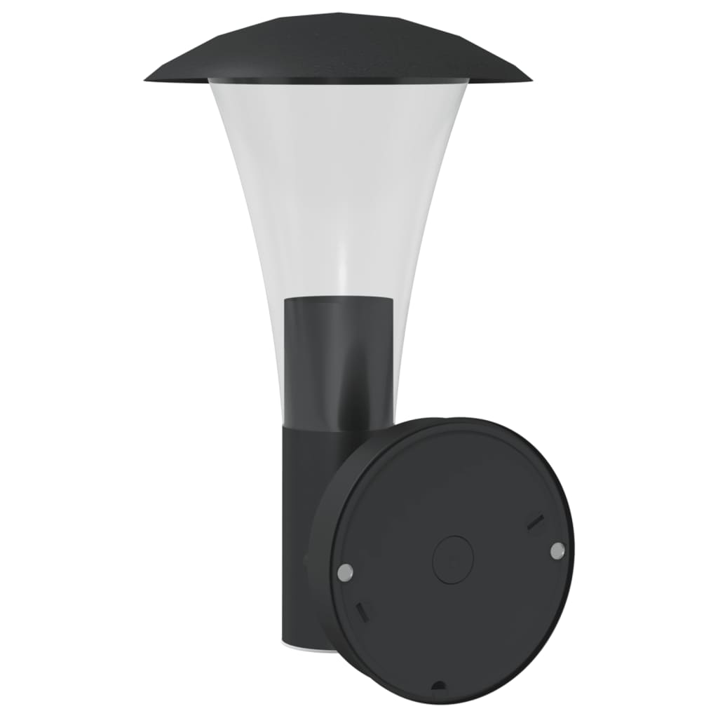vidaXL Outdoor Wall Light Black Stainless Steel